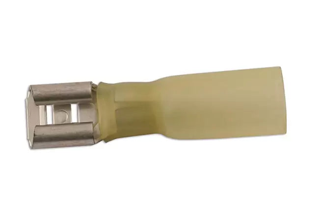 Connect - 30238 - Yellow Female Heat Shrink Push-on 6.3mm 25pc