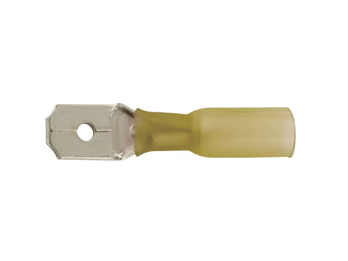 Connect - 30239 - Yellow Heat Shrink Male Push-on 6.3mm 25pc