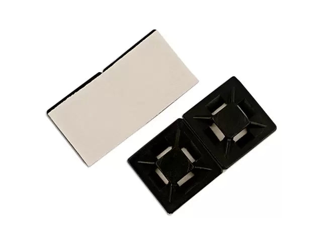 Connect - 30342 - Black Cable Tie Self-Adhesive Mounts 22mm 100pc
