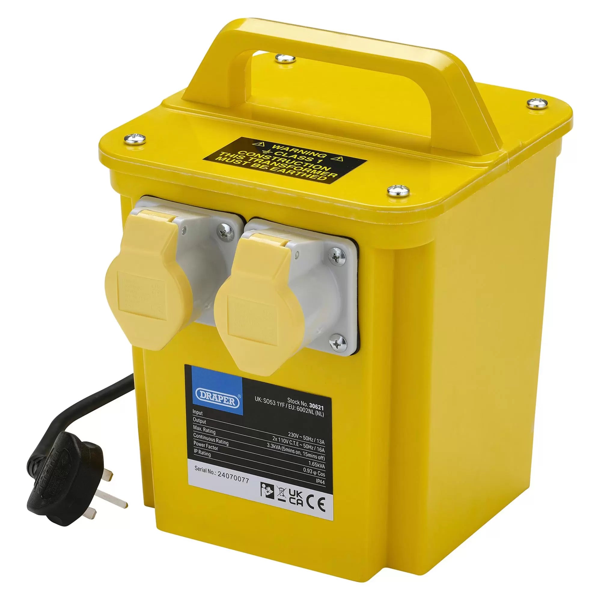 Draper Tools - 30621 - 110V Portable Transformer, 3.3kVA