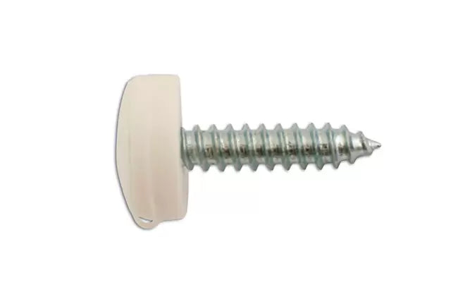 Connect - 30633 - Number Plate Security Screws 6 x 20mm White Cap 100pc