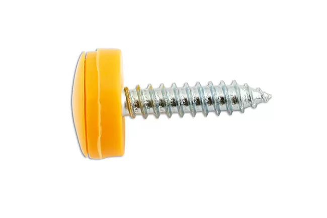 Connect - 30634 - Number Plate Security Screws 6 x 20mm Yellow Cap 100pc