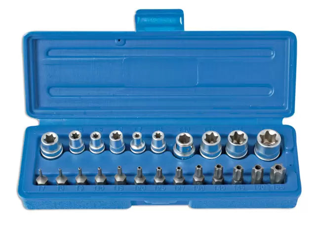 Laser - 3081 - Star Socket & Bit Set 1/4"D, 3/8"D 23pc