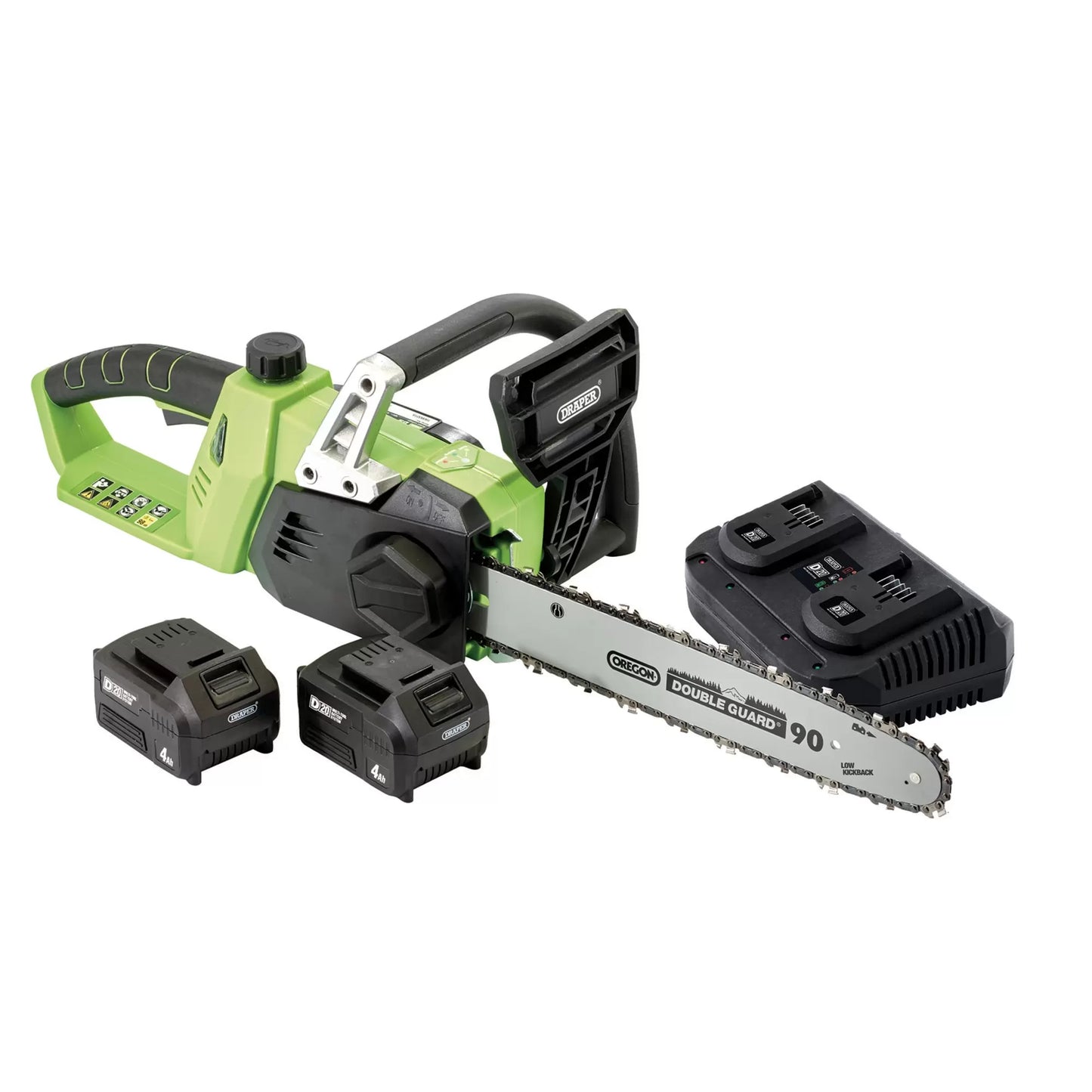 Draper Tools - 30903 - D20 40V Chainsaw, 2 x 4.0Ah Batteries, 1 x Fast Charger