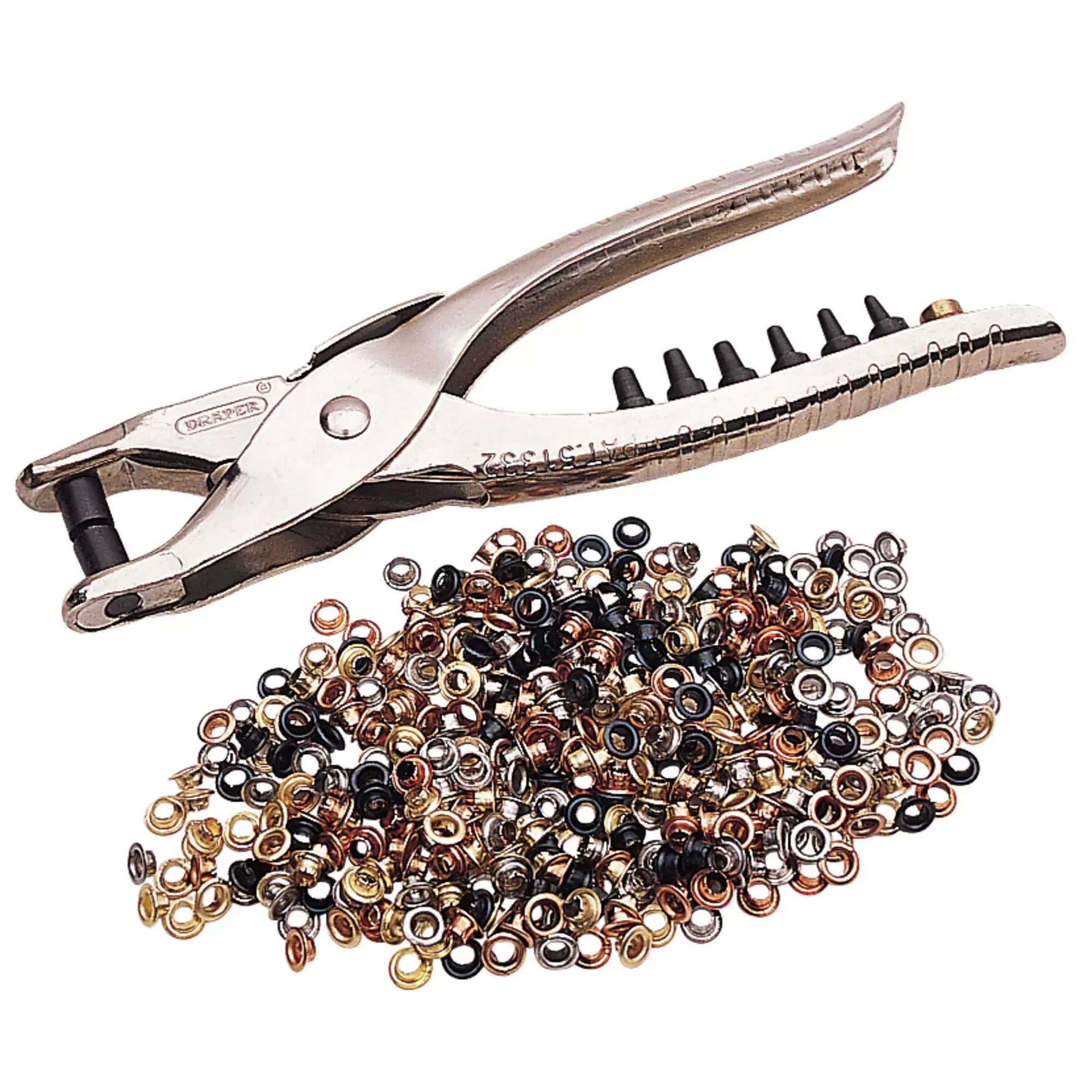 Draper Tools - 31096 - Interchangeable Hole Punch and Eyelet Pliers, 210mm