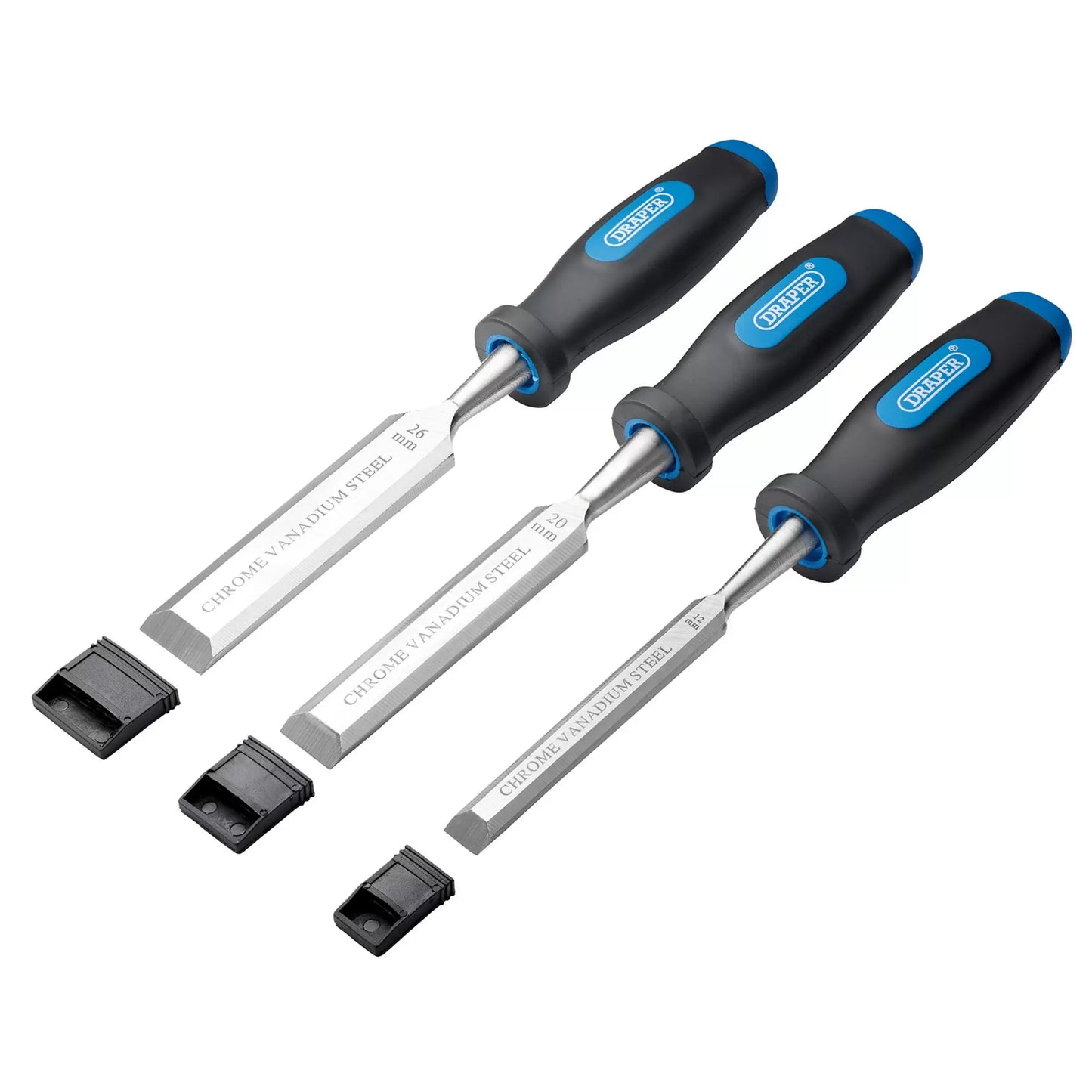 Draper Tools - 31306 - Soft Grip Bevel Edge Wood Chisel Set (3 Piece)