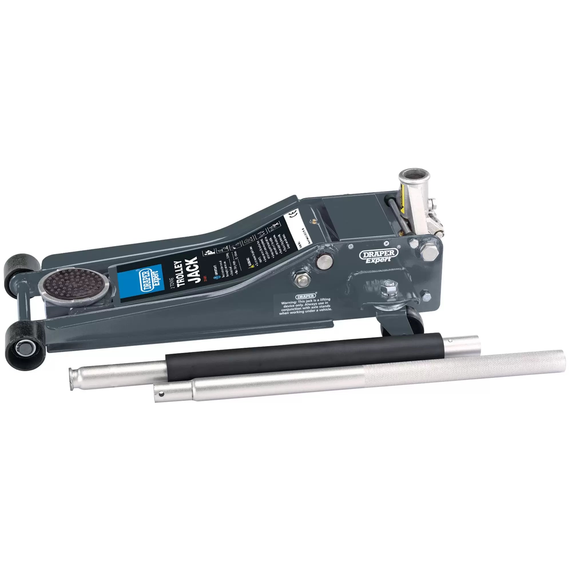 Draper Tools - 31481 - Draper Expert Professional Low Profile Garage Trolley Jack, 2 Tonne