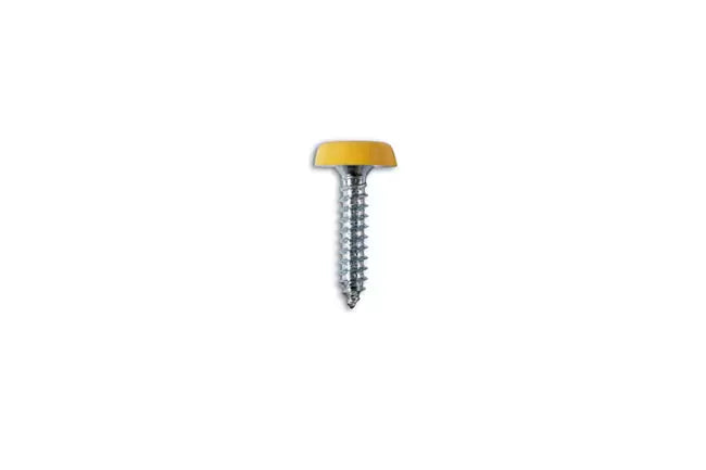 Connect - 31547 - Number Plate Screw 10 x 1" Yellow Polytop 100pc