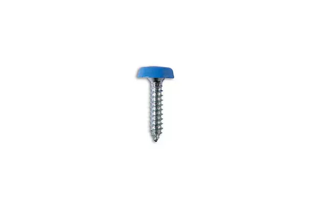 Connect - 31549 - Number Plate Screw 10 x 1" Blue Polytop 100pc