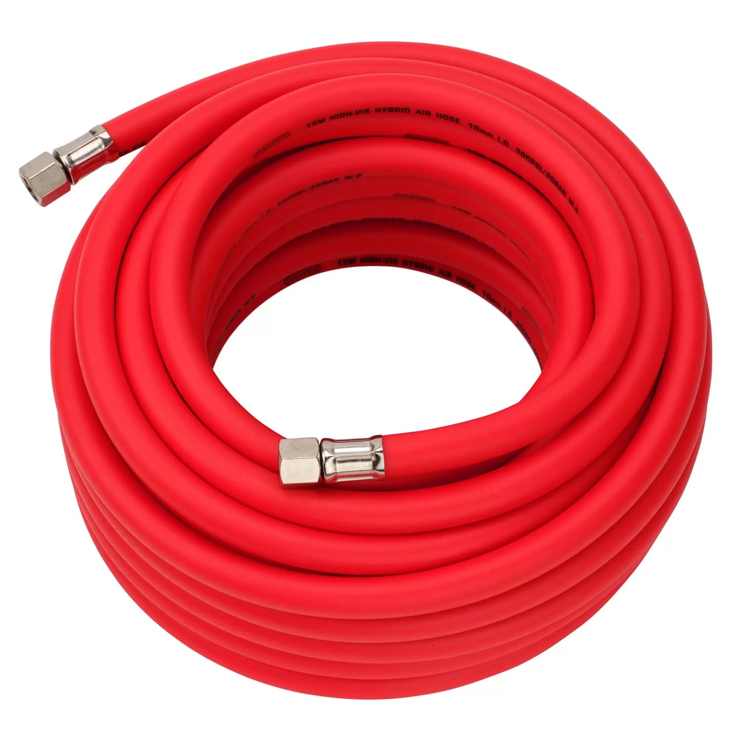 Draper Tools - 31731 - High Visibility Hybrid Air Hose, 15m x 10mm, 1/4" BSP, Red