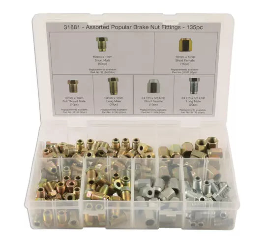 Assorted Brake Nut Fittings 135pc