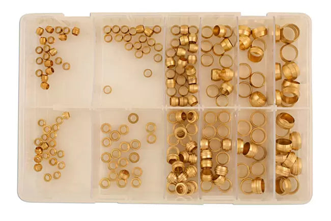 Connect - 31887 - Assorted Metric Brass Barrel & Stepped Olives 200pc