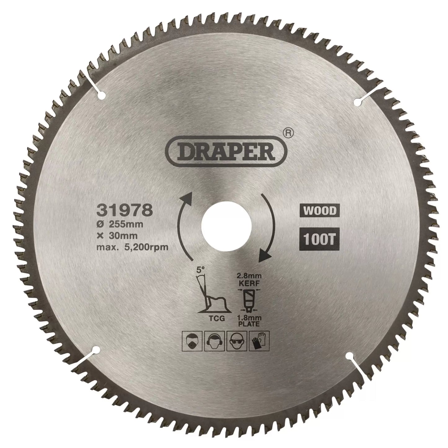 Draper TCT Circular Saw Blade 255mm 100T