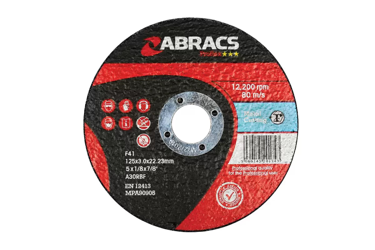 Connect - 32052 - Abracs Flat Cutting Discs 125mm x 3.0mm 10pc