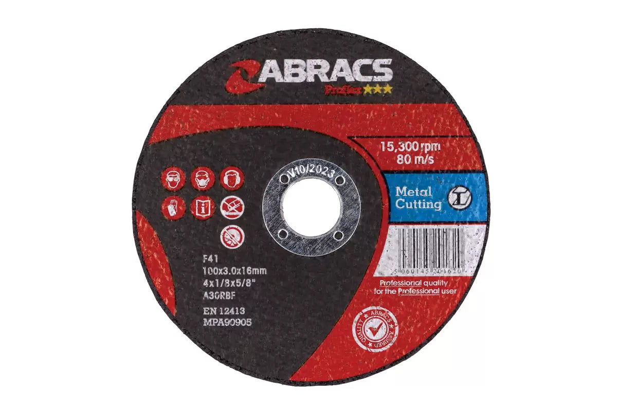 Connect - 32055 - Abracs Flat Cutting Discs 100mm x 3.0mm 10pc