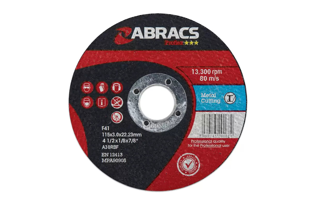 Connect - 32056 - Abracs Flat Cutting Discs 115mm x 3.0mm 10pc