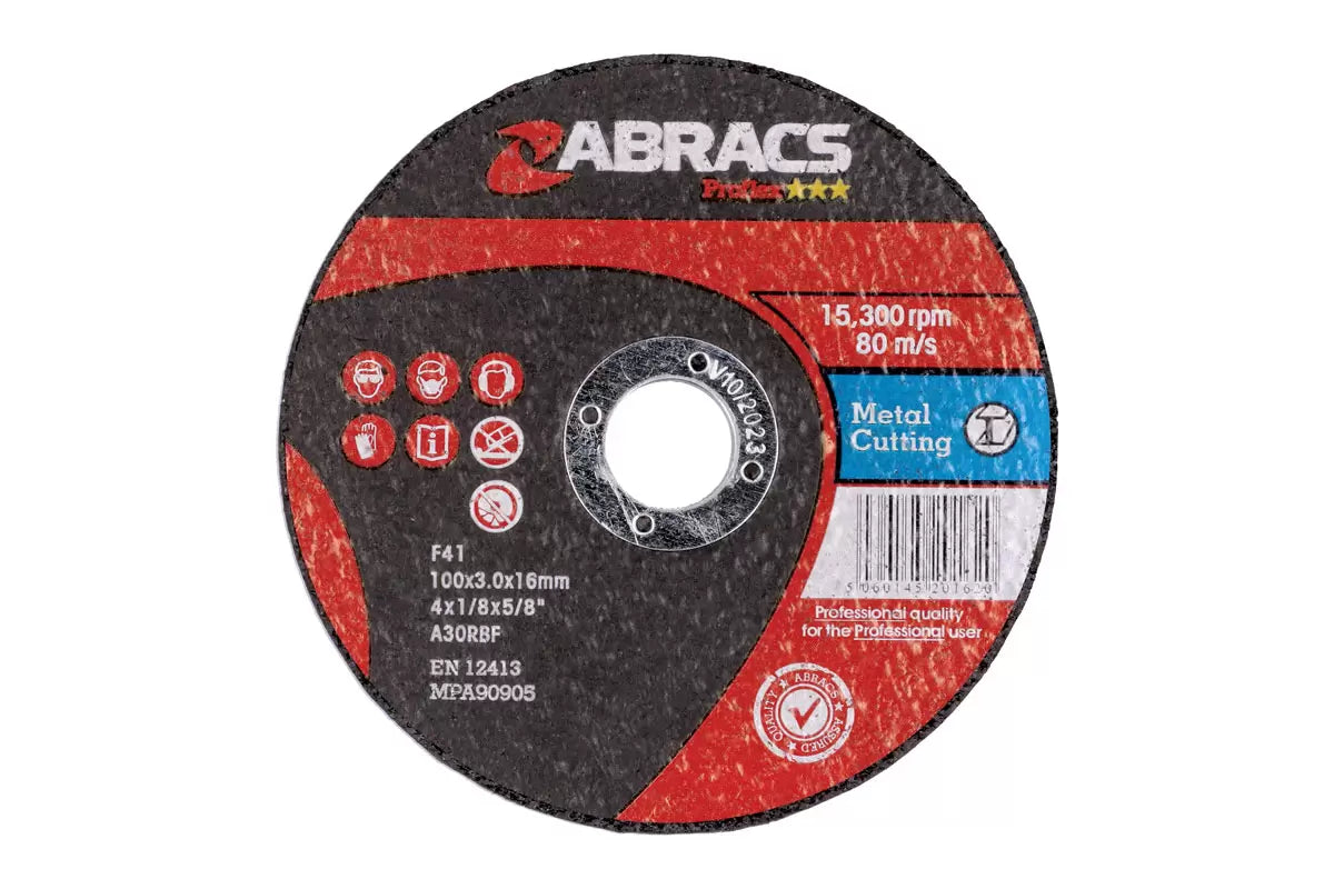 Connect - 32058 - Abracs Flat Cutting Discs 100mm x 3.0mm 25pc