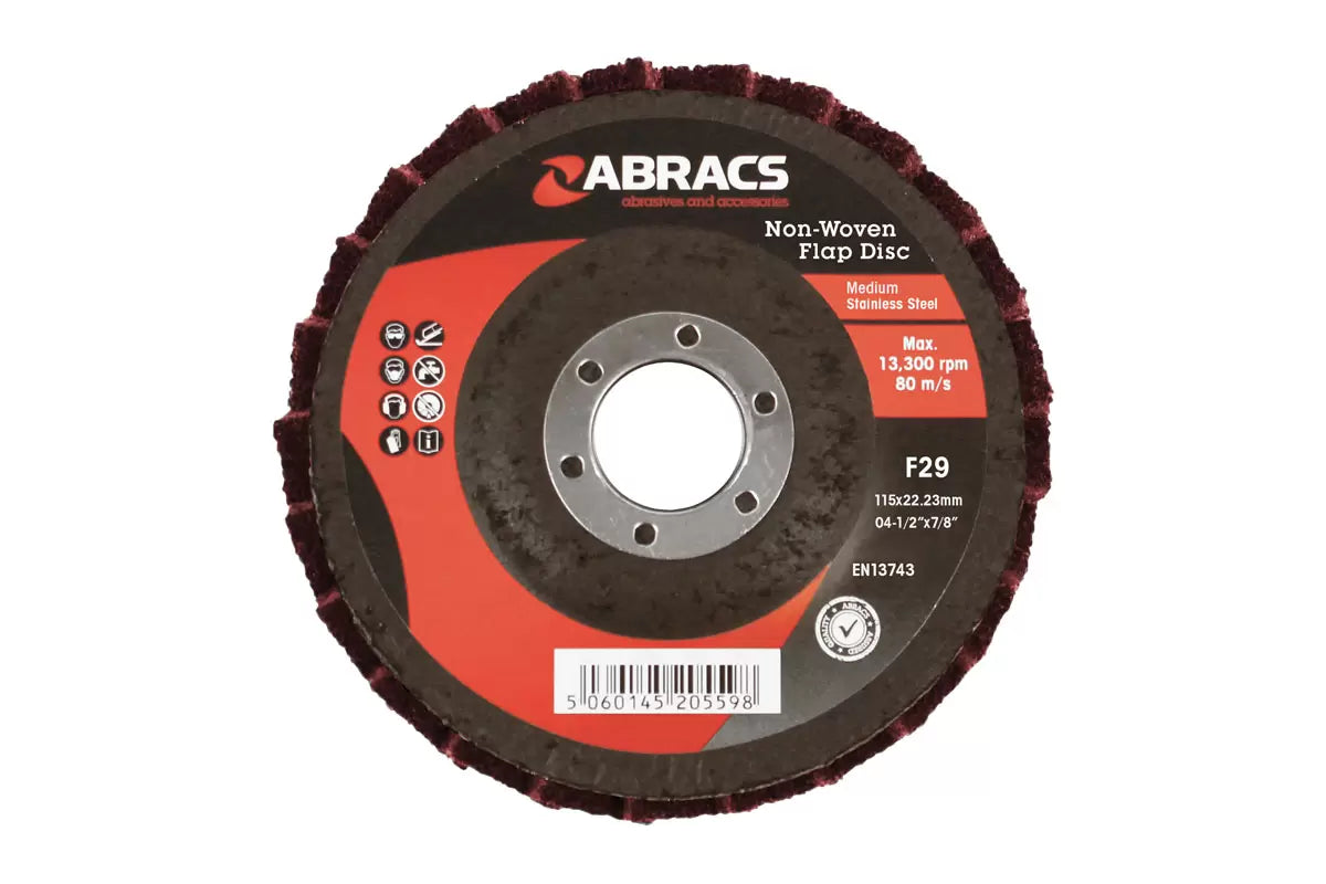 Abracs Non-Woven Flap Discs Medium 115mm 5pc