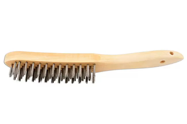 Connect - 32128 - 4 Row Wooden Handle Wire Scratch Brush 4pc