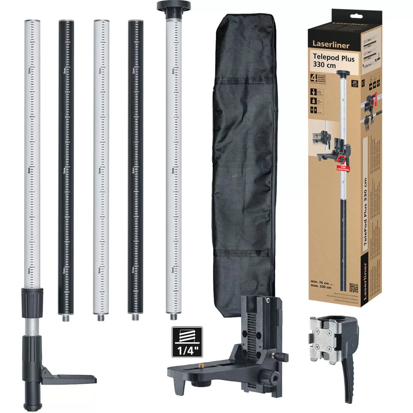 Laserliner - 32179 - Laserliner 090.122E TelePod Plus Telescopic Tripod, 330cm