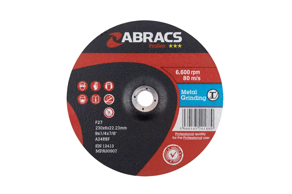 Abracs Metal Grinding Discs 230mm x 6.0mm 5pc