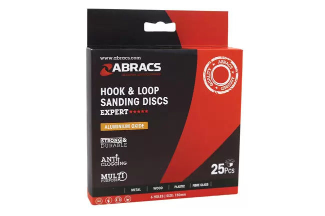 Abracs Hook & Loop Sanding Discs 150mm x P40 25pc