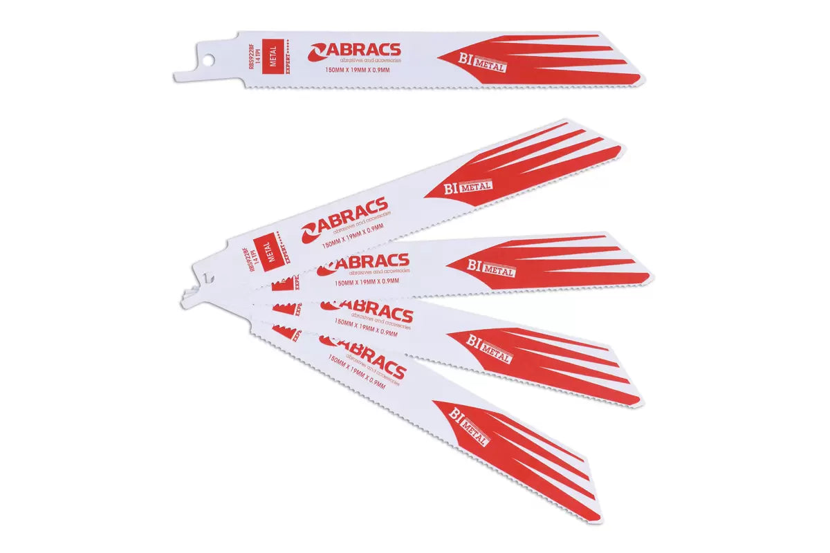 Abracs Reciprocating Saw Blades 150 x 19 x 0.9mm 14tpi 5pc