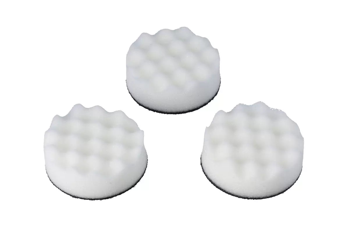 Connect - 32276 - Cutting/Compounding Corrugated Velcro White Pad 3pc