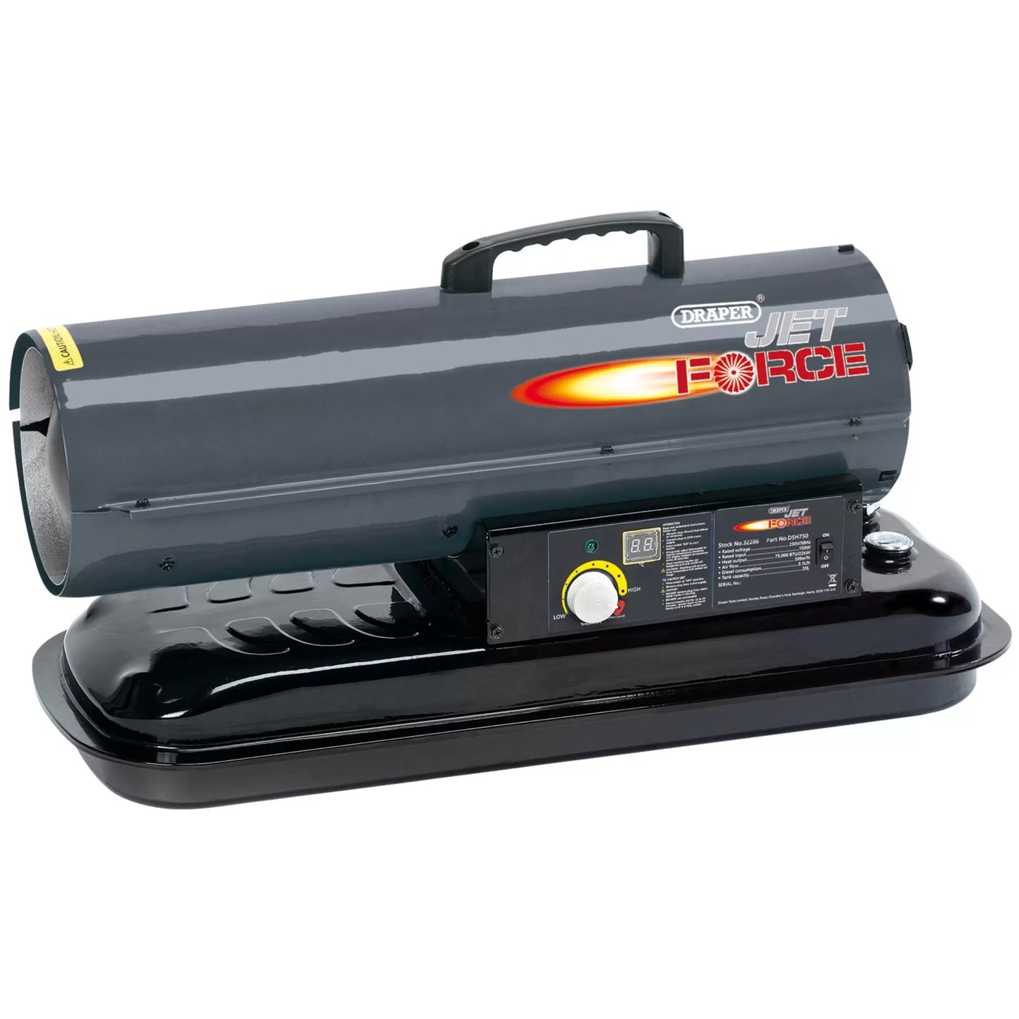 Draper Tools - 32286 - Jet Force Diesel and Kerosene Space Heater, 75,000 BTU/22kW