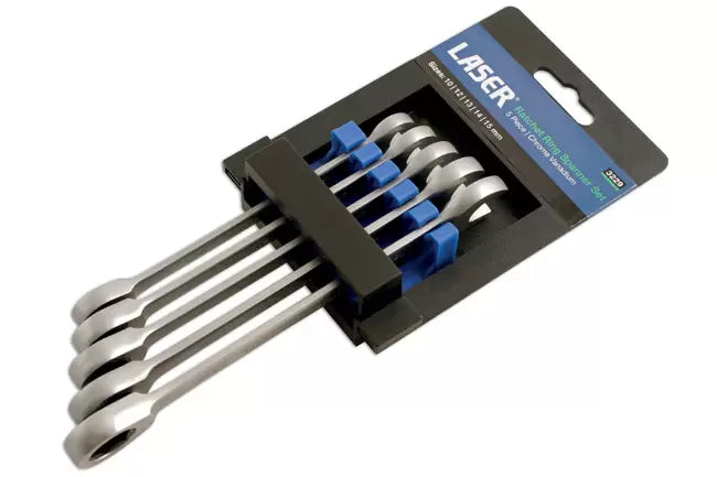 Laser - 3229 - Ratchet Ring Combination Spanner Set 5pc