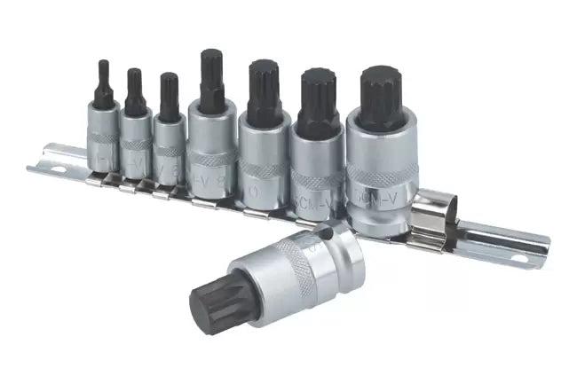Laser - 3266 - Spline Socket Bit Set 1/4"D, 3/8"D, & 1/2"D 8pc
