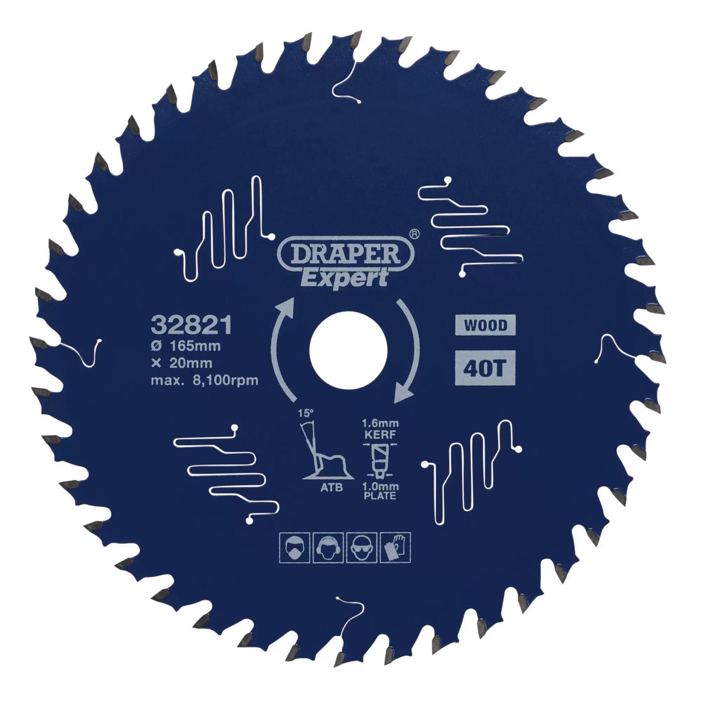 Draper Tools - 32821 - Draper Expert TCT Circular Saw Blade for Wood with PTFE Coating, 165 x 20mm, 40T