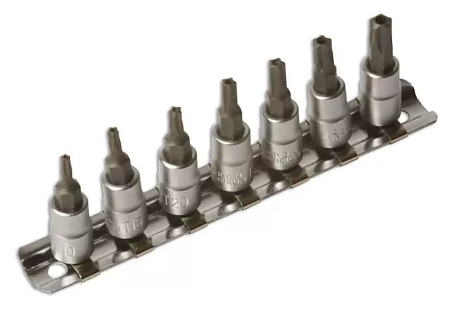 Laser - 3389 - Tamperproof Star* 5-Sided Socket Bit Set 1/4"D 7pc