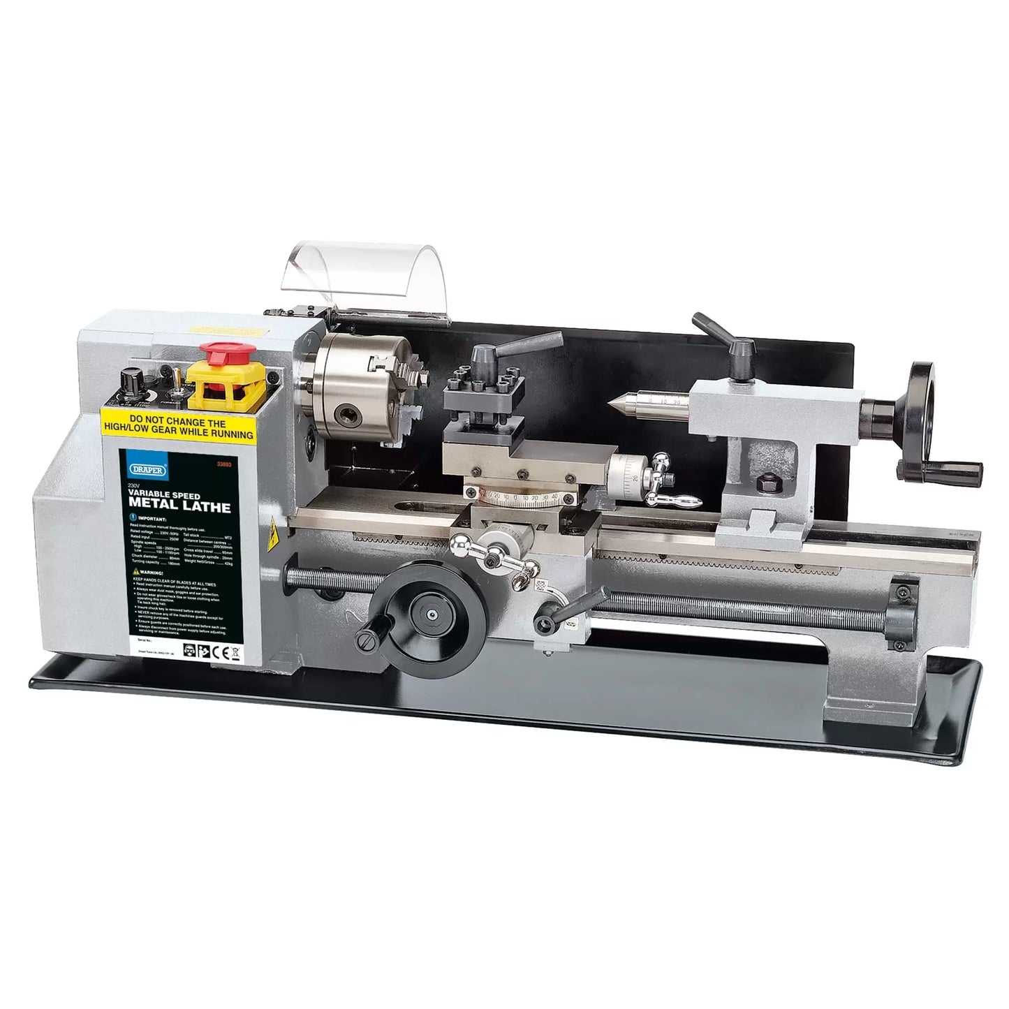 Draper Tools - 33893 - Variable Speed Metal Work Lathe, 250W