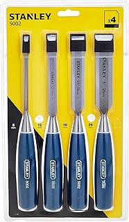 Stanley 4 Piece Steel Blade Chisel Set Includes 6/12/18/25mm, 0-16-129