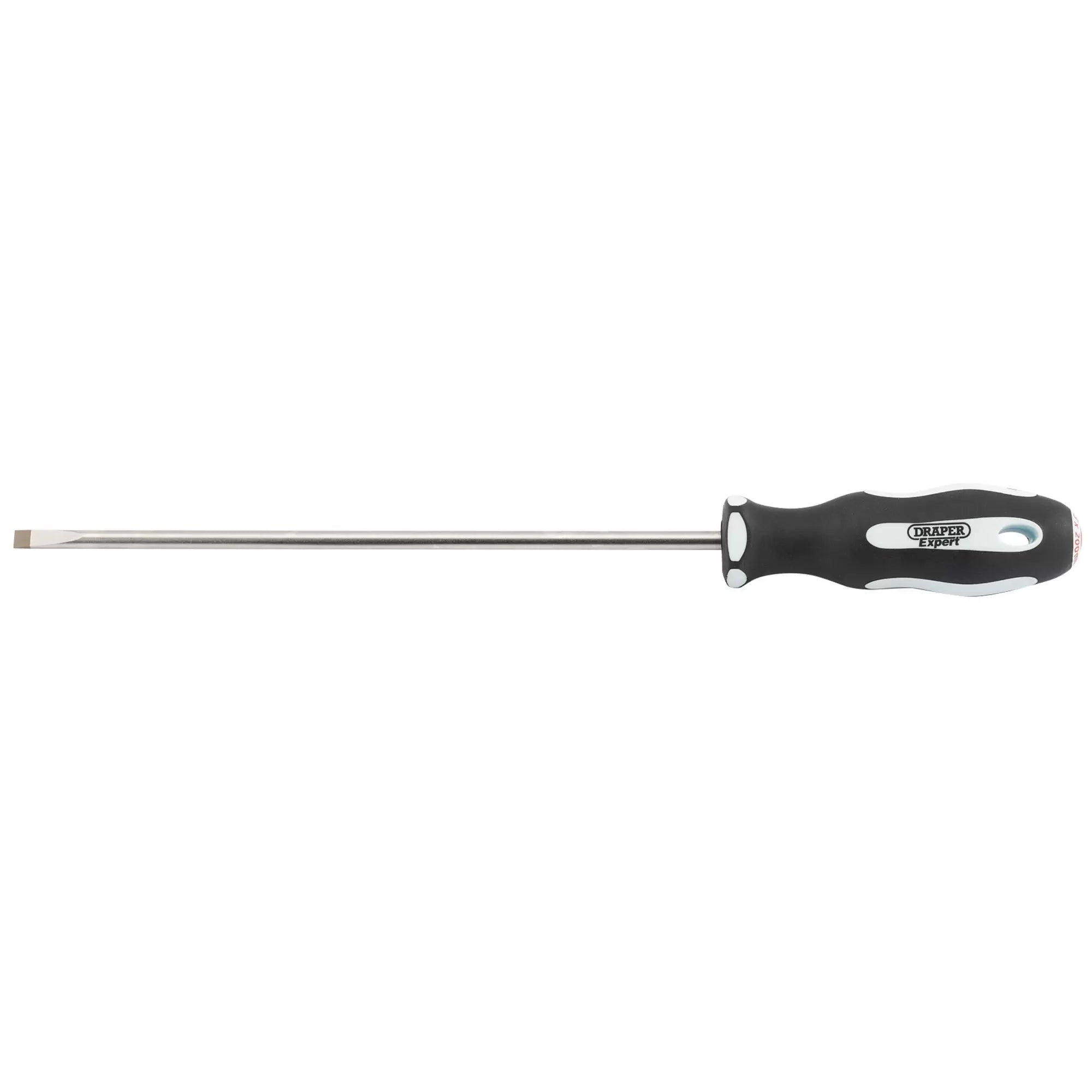 Draper Tools - 34975 - Draper Expert Plain Slot Soft Grip Parallel Tip Screwdriver, 5.5 x 200mm