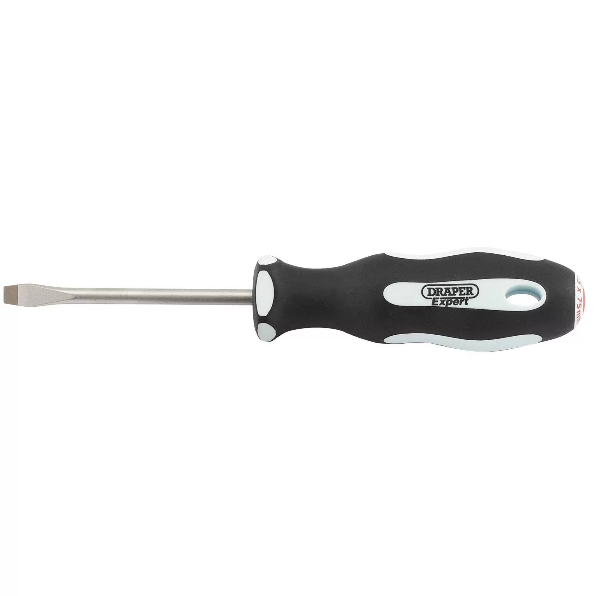 Draper Tools - 34976 - Draper Expert Plain Slot Soft Grip Screwdriver, 5.5 x 75mm