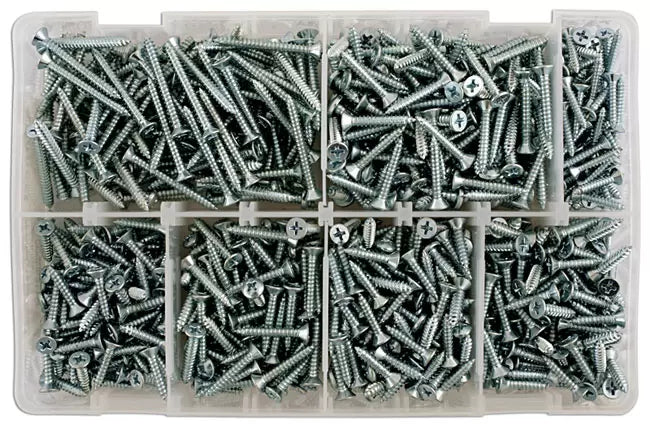 Countersunk Pozi Self Tapping Screws 615pc