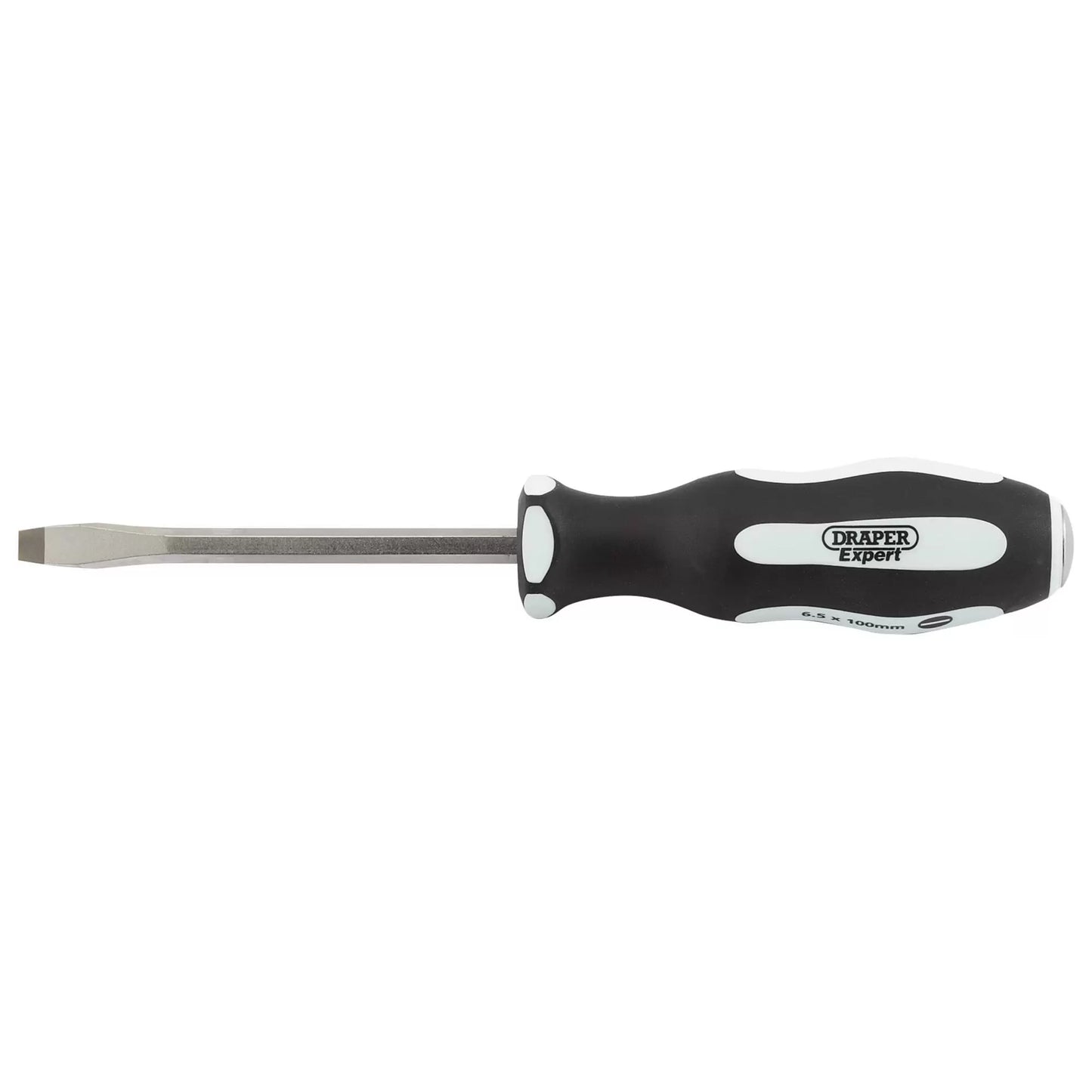 Draper Tools - 35181 - Draper Expert 'Pound Thru' Plain Slot Soft Grip Screwdriver, 6.5 x 100mm