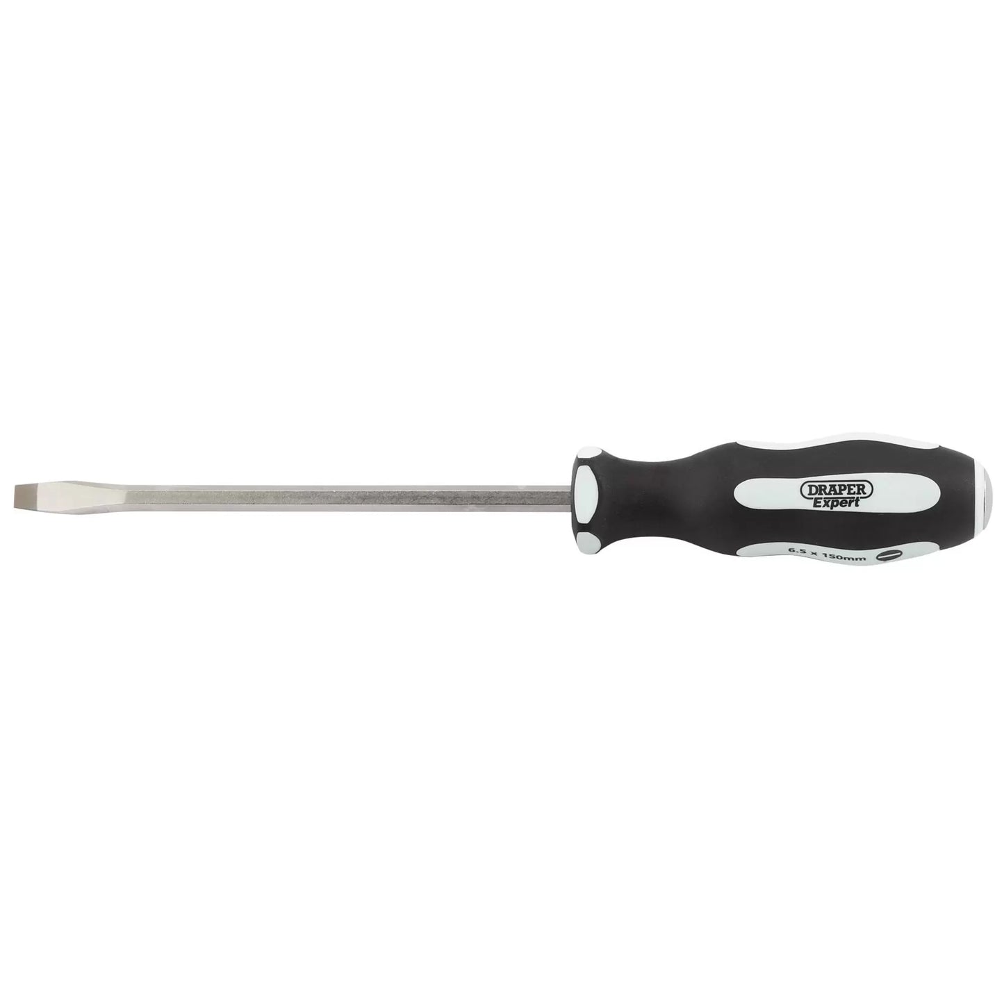 Draper Tools - 35183 - Draper Expert 'Pound Thru' Plain Slot Soft Grip Screwdriver, 6.5 x 150mm