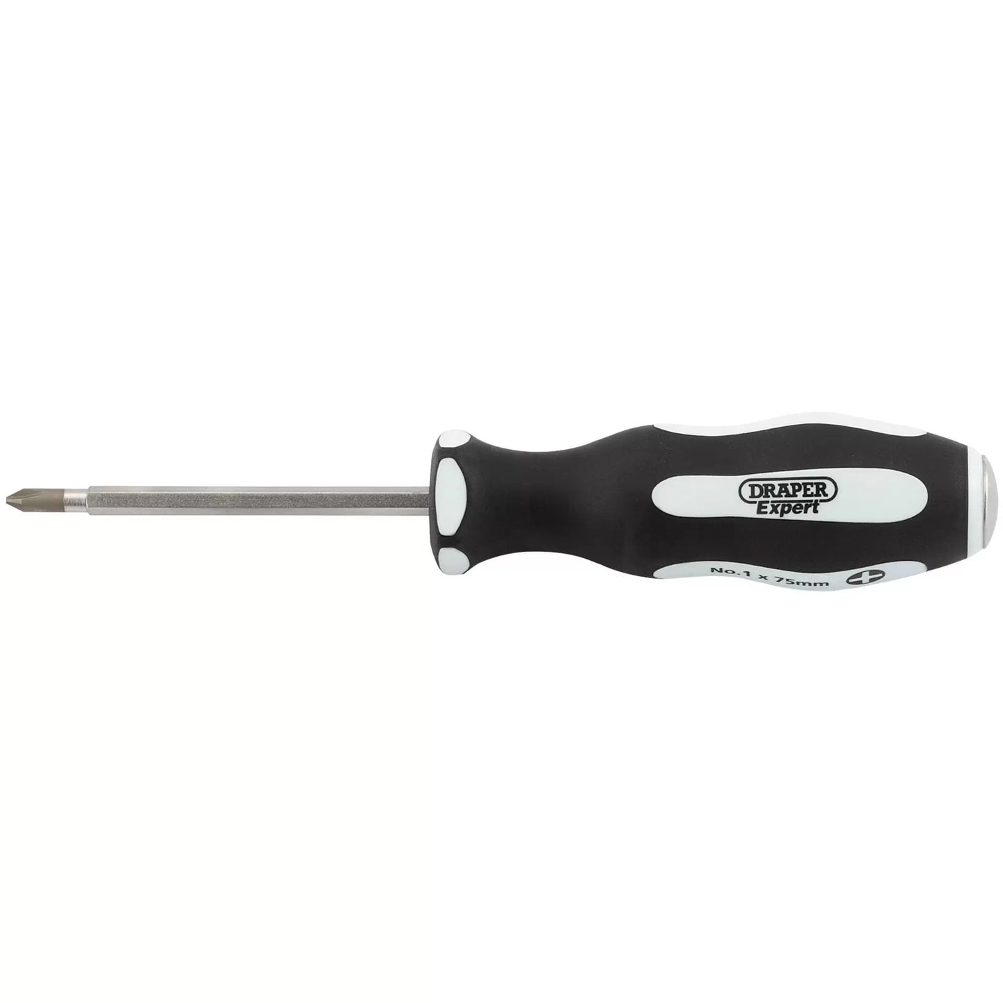 Draper Tools - 35210 - Draper Expert 'Pound Thru' Cross Slot Soft Grip Screwdriver, No.1 x 75mm