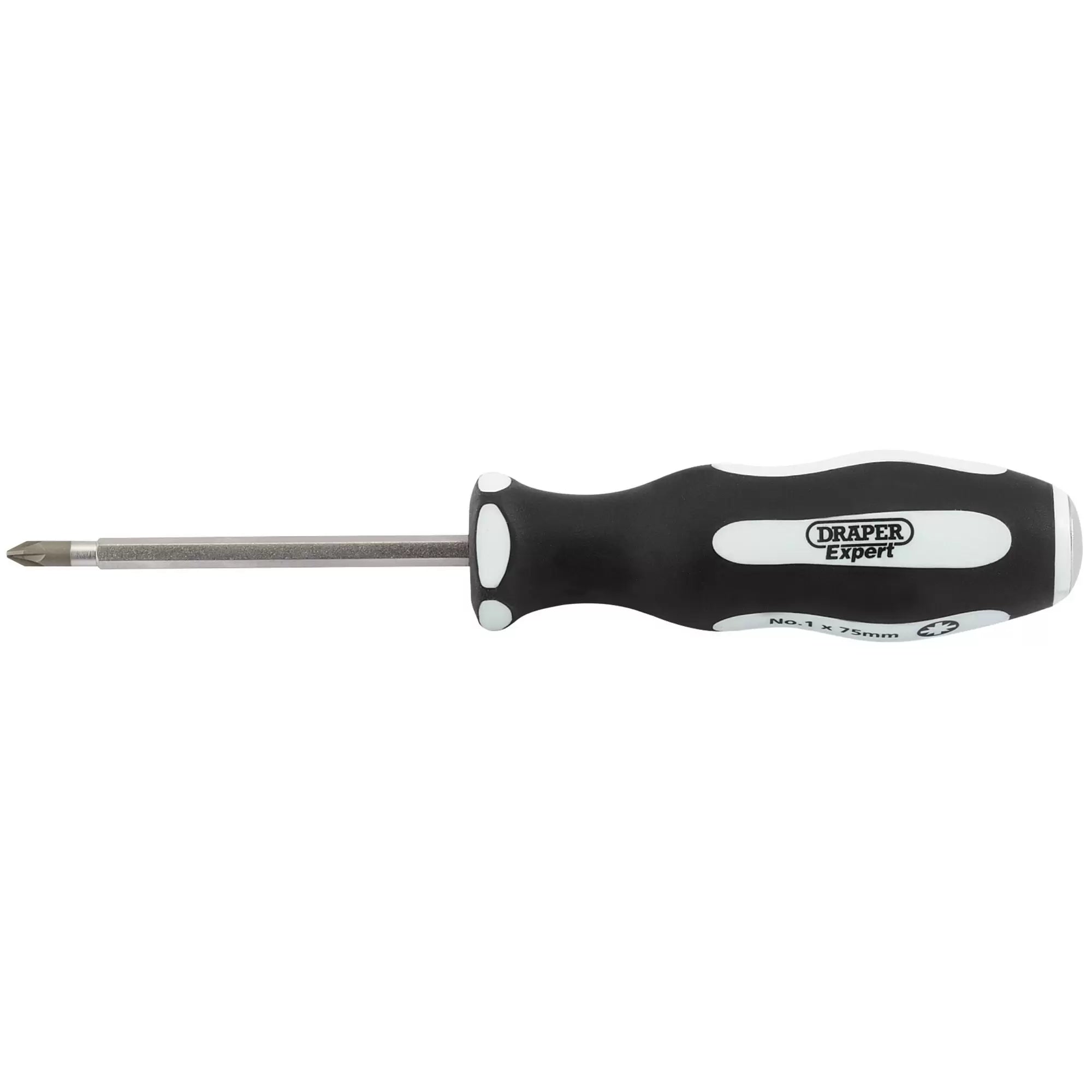 Draper Tools - 35227 - Draper Expert 'Pound Thru' PZ TYPE Soft Grip Screwdriver, No.1 x 75mm