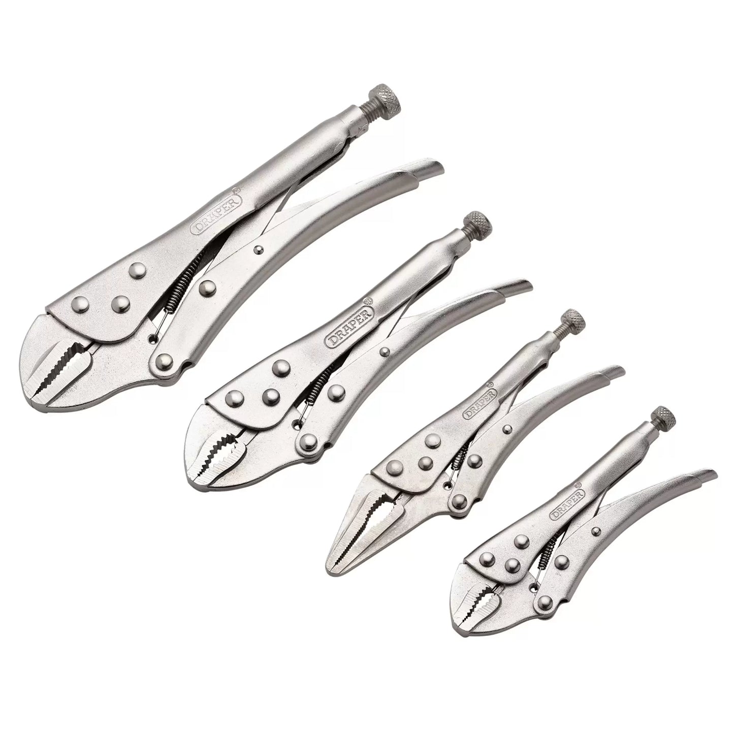 Draper Tools - 35373 - Locking Pliers Set (4 Piece)
