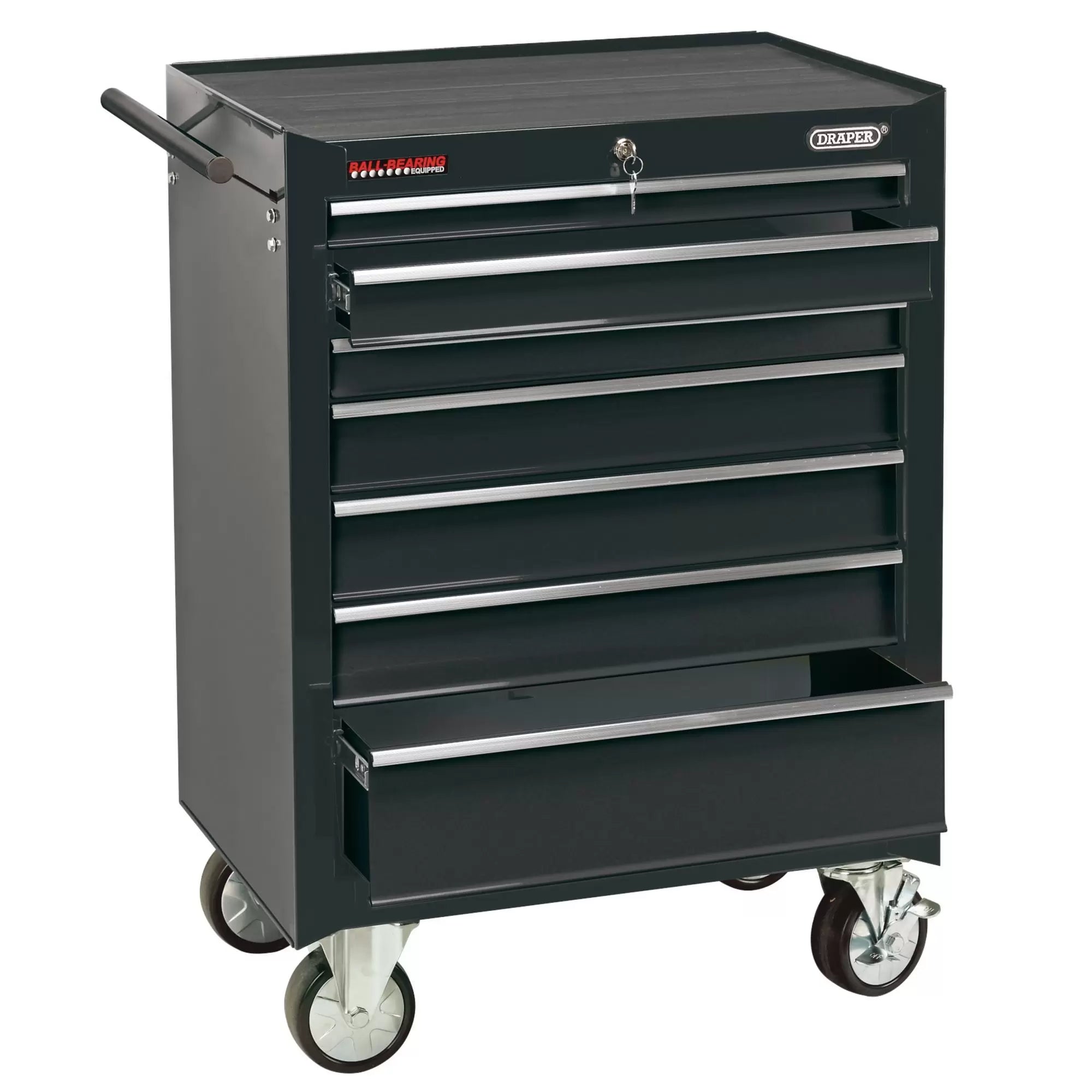 Draper Tools - 35743 - Roller Tool Cabinet, 7 Drawer, 26", Black