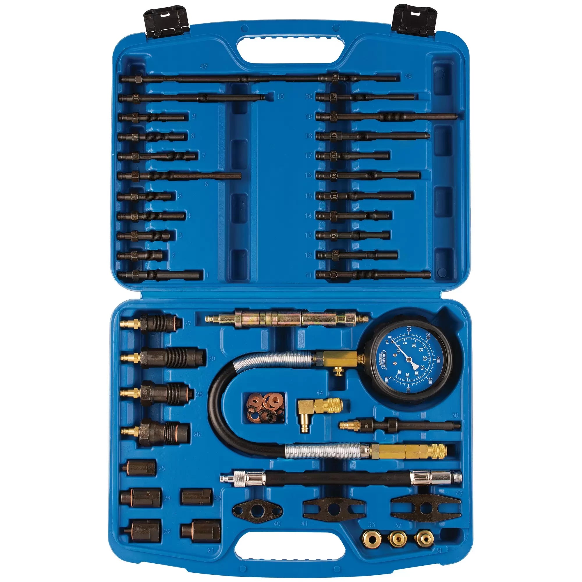 Draper Tools - 35886 - Draper Expert Petrol and Diesel Master Engine Compression Test Kit (42 Piece)