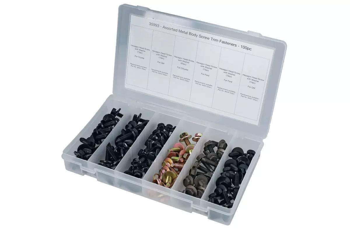 Metal Body Screw Trim Fasteners 100pc