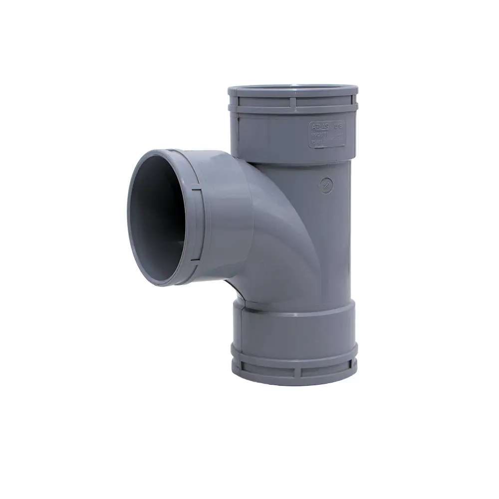 Atlas UPVC Tee 4", Equal Tee, Solvent-Weld, Balanced Flow, Clean Junction