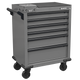 Superline PRO® Rollcab 6 Drawer with Vice Base - Grey/Black