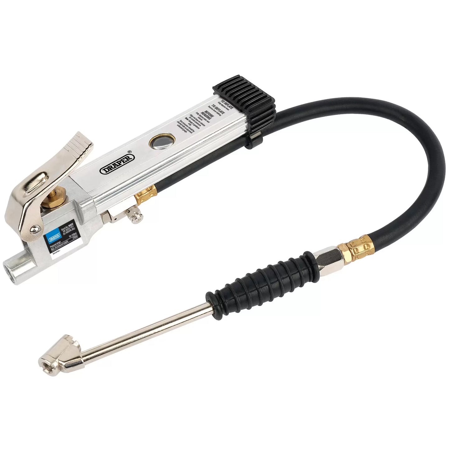 Draper Tools - 36632 - Air Line Inflator with Twin Open Ended Push On Connector