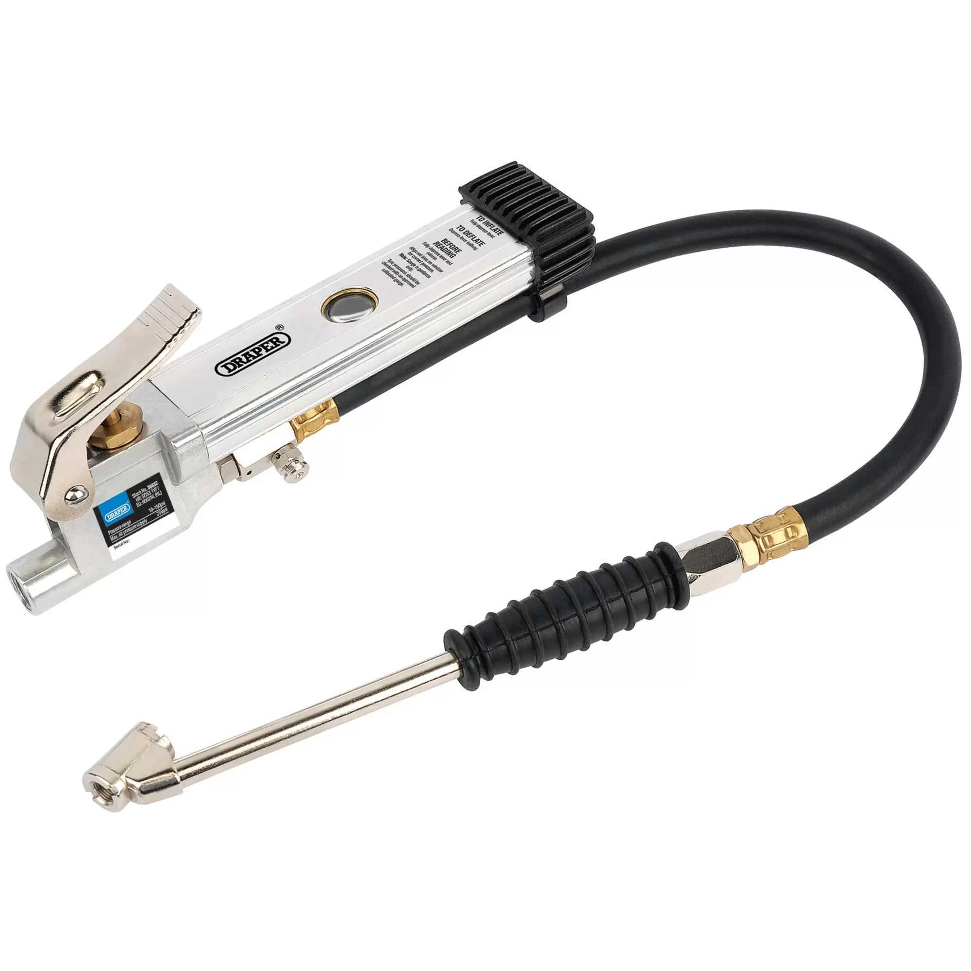 Draper Tools - 36632 - Air Line Inflator with Twin Open Ended Push On Connector
